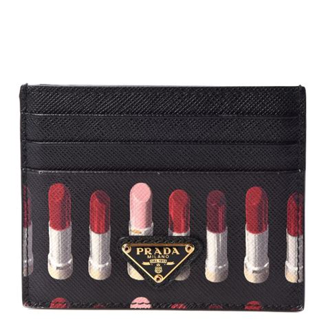 prada lipstick print wallet|prada card holders.